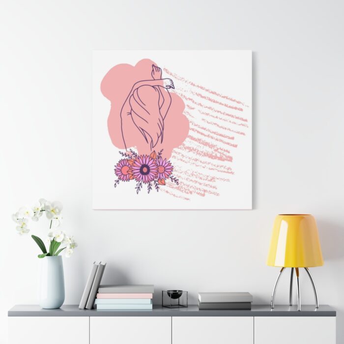 Pink Abstract Shapes and a Pink Frame Standard Canvas - Image 3
