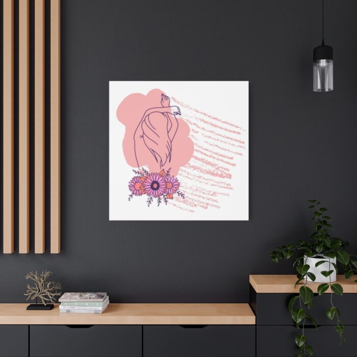Pink Abstract Shapes and a Pink Frame Standard Canvas - Image 4
