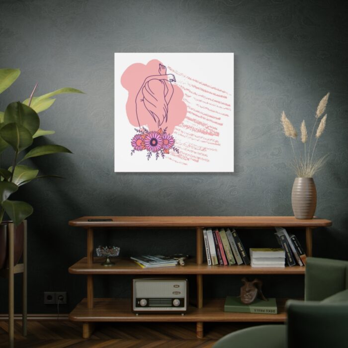 Pink Abstract Shapes and a Pink Frame Standard Canvas - Image 5