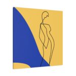 Line Art Drawing of a Woman Standing Standard Canvas