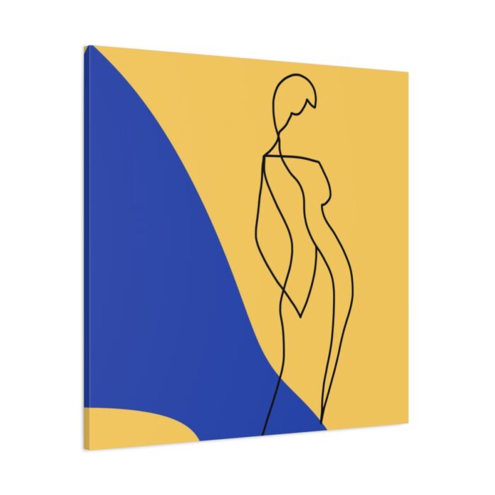Line Art Drawing of a Woman Standing Standard Canvas - Image 1