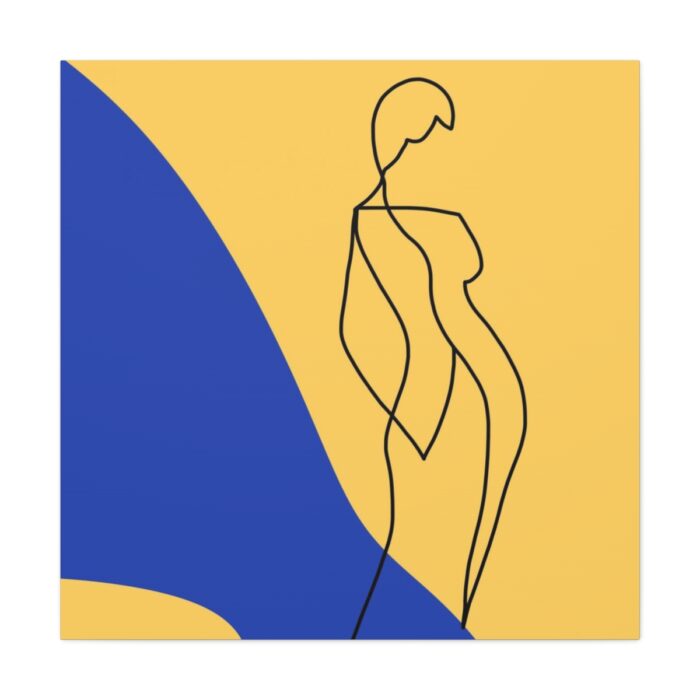 Line Art Drawing of a Woman Standing Standard Canvas - Image 2