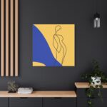 Line Art Drawing of a Woman Standing Standard Canvas - Image 4