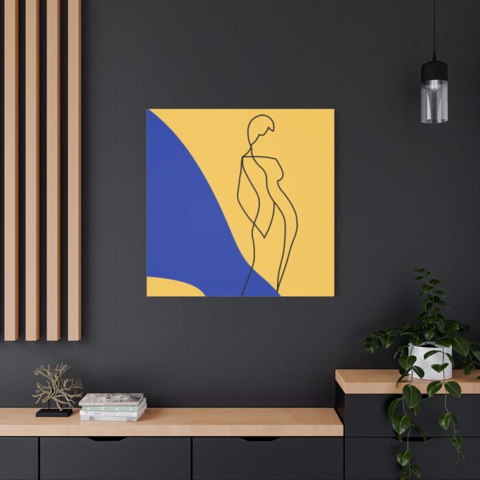 Line Art Drawing of a Woman Standing Standard Canvas - Image 4