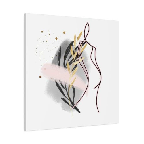 Pink and Black Line Art Overlay of a Woman Standard Canvas