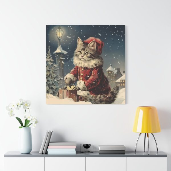 101419-382.jpg Winter Christmas Cat Standard Canvas