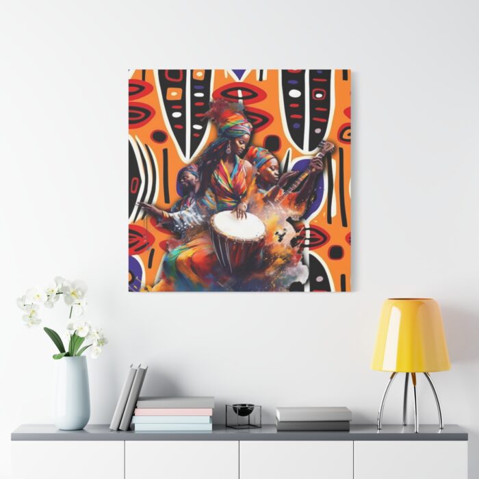 Native African Musicians Standard Canvas - Image 3