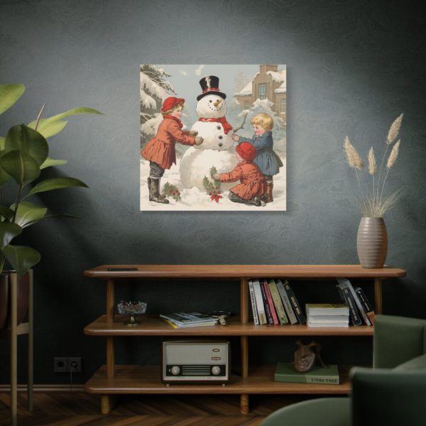 101419-399.jpg Vintage Children Building A Snowman Standard Canvas