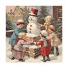 101419-406.jpg Children Building a Snowman in Their Front Yard Standard Canvas