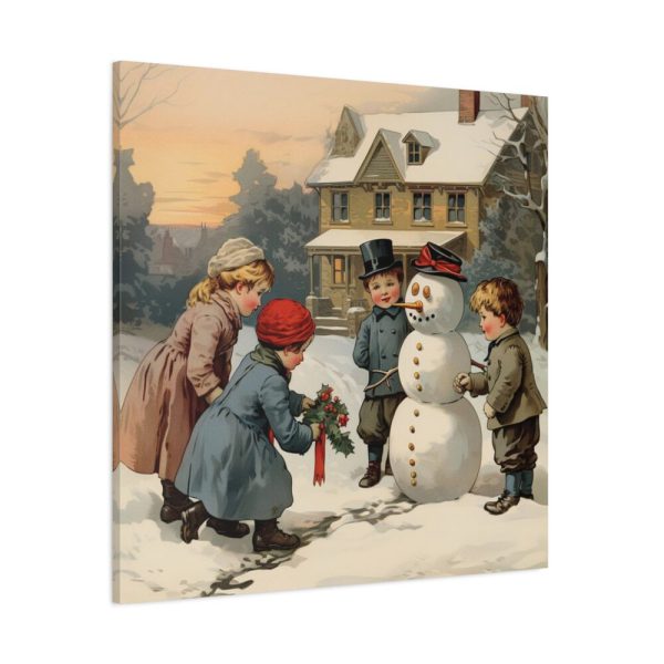 101419-410.jpg LIittle Children With Snowman Standard Canvas
