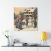 101419-412.jpg LIittle Children With Snowman Standard Canvas