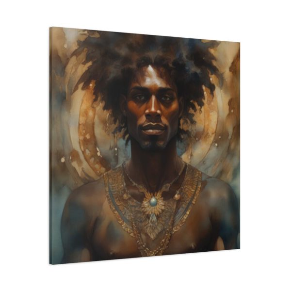 African Man Drawn In Watercolor Standard Canvas