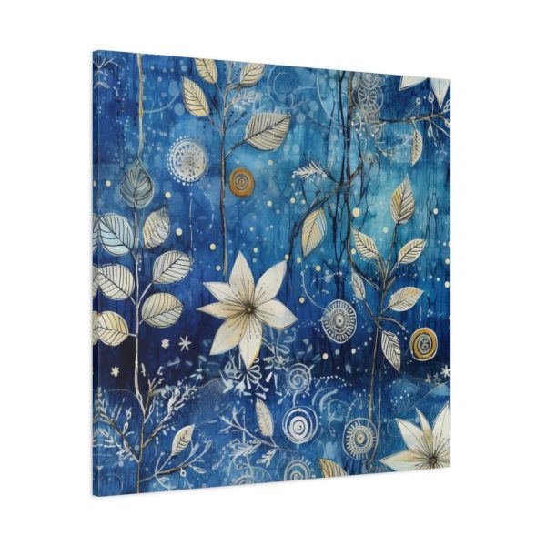 Blue Floral Seamless Pattern Standard Canvas