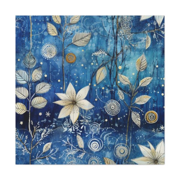 Blue Floral Seamless Pattern Standard Canvas