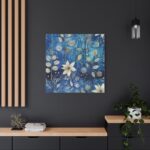 Blue Floral Seamless Pattern Standard Canvas - Image 4
