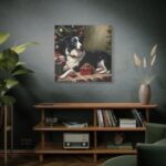 Border Collie Vintage Christmas Standard Canvas - Image 5