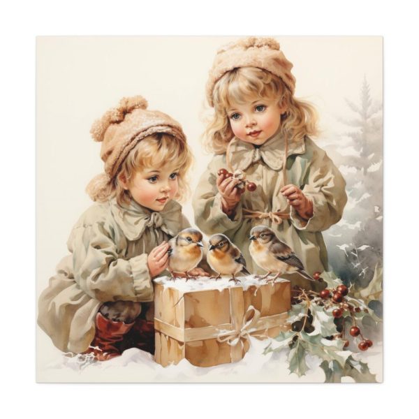 101419-66.jpg Bird And Child Christmas Art Standard Canvas
