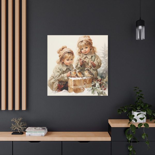 101419-68.jpg Bird And Child Christmas Art Standard Canvas