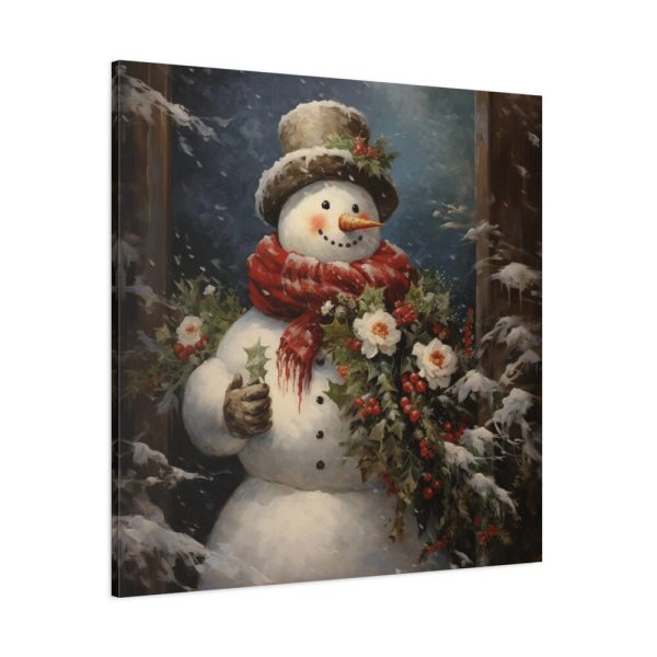 101419-85.jpg Snowman with Flowers Standard Canvas