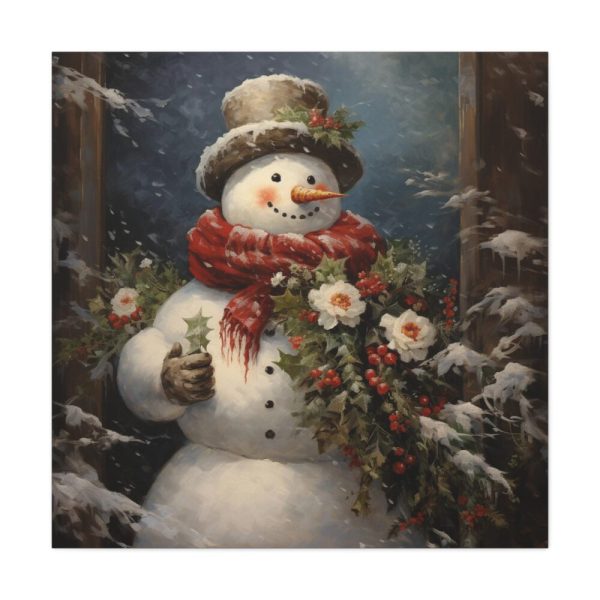 101419-86.jpg Snowman with Flowers Standard Canvas