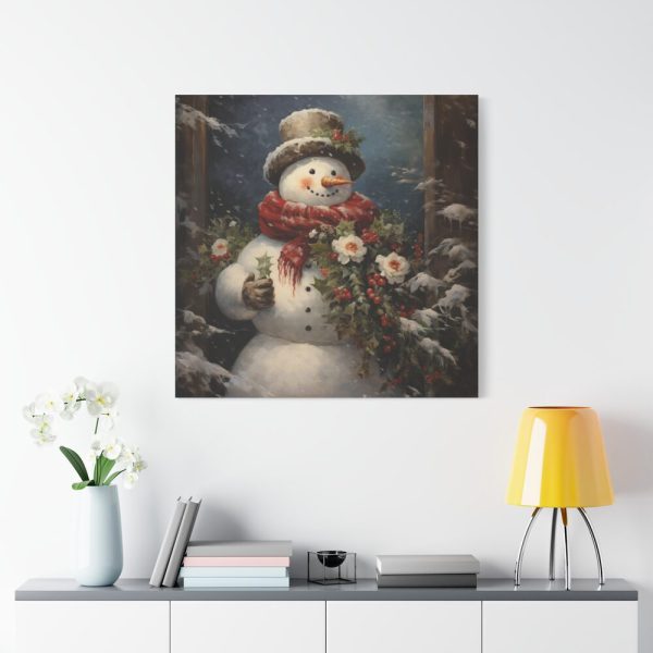 101419-87.jpg Snowman with Flowers Standard Canvas