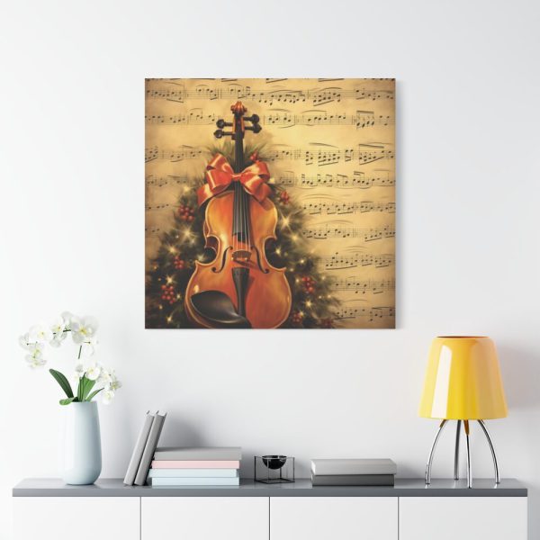 101419-97.jpg Vintage Christmas Cello Music Standard Canvas