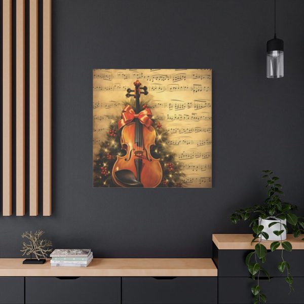 101419-98.jpg Vintage Christmas Cello Music Standard Canvas