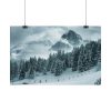 101826-16.jpg Car in Mountain Landscape With Snowy Trees Poster