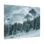 Car in Mountain Landscape With Snowy Trees Poster - Image 123
