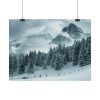 101830-16.jpg Car in Mountain Landscape With Snowy Trees Poster