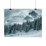Car in Mountain Landscape With Snowy Trees Poster - Image 127