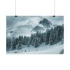 101833-16.jpg Car in Mountain Landscape With Snowy Trees Poster