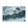 101834-16.jpg Car in Mountain Landscape With Snowy Trees Poster