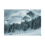 Car in Mountain Landscape With Snowy Trees Poster - Image 141