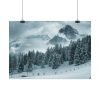 101837-16.jpg Car in Mountain Landscape With Snowy Trees Poster
