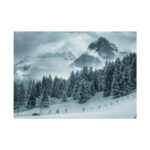 Car in Mountain Landscape With Snowy Trees Poster - Image 146