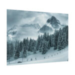 Car in Mountain Landscape With Snowy Trees Poster - Image 148