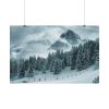 101845-16.jpg Car in Mountain Landscape With Snowy Trees Poster