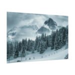 Car in Mountain Landscape With Snowy Trees Poster - Image 163