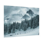 Car in Mountain Landscape With Snowy Trees Poster - Image 173
