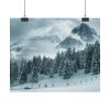 101853-16.jpg Car in Mountain Landscape With Snowy Trees Poster