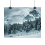 Car in Mountain Landscape With Snowy Trees Poster - Image 182