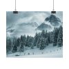101854-16.jpg Car in Mountain Landscape With Snowy Trees Poster
