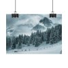 101857-41.jpg Car in Mountain Landscape With Snowy Trees Poster