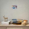 101857-48.jpg Snowman and Illuminated House Poster