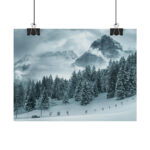 Car in Mountain Landscape With Snowy Trees Poster - Image 197