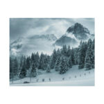Car in Mountain Landscape With Snowy Trees Poster - Image 201