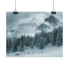 101859-16.jpg Car in Mountain Landscape With Snowy Trees Poster