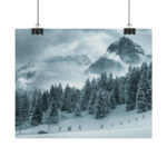Car in Mountain Landscape With Snowy Trees Poster - Image 202
