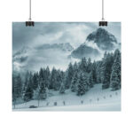 Car in Mountain Landscape With Snowy Trees Poster - Image 207